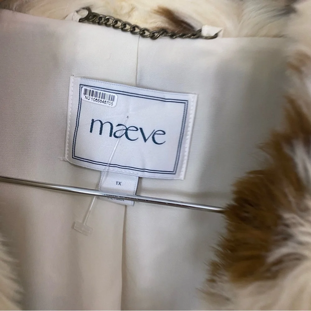 Anthropologie Maeve Grand Glam Faux Fur Coat Size 1X‎